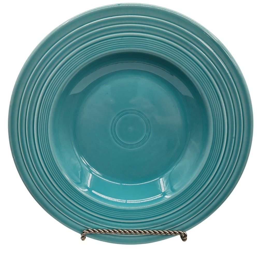 Fiesta Turquoise Rimmed Bowl 12 Inch Homer Laughlin Teal Ceramic USA